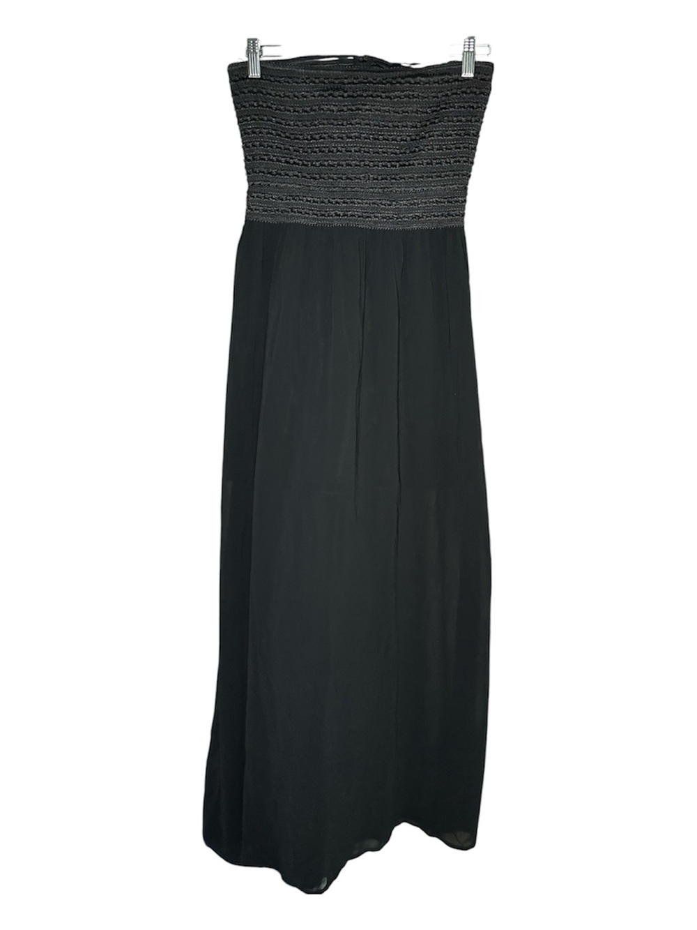 Annabelle Black Strapless Maxi Dress with Smocked Bodice Medium